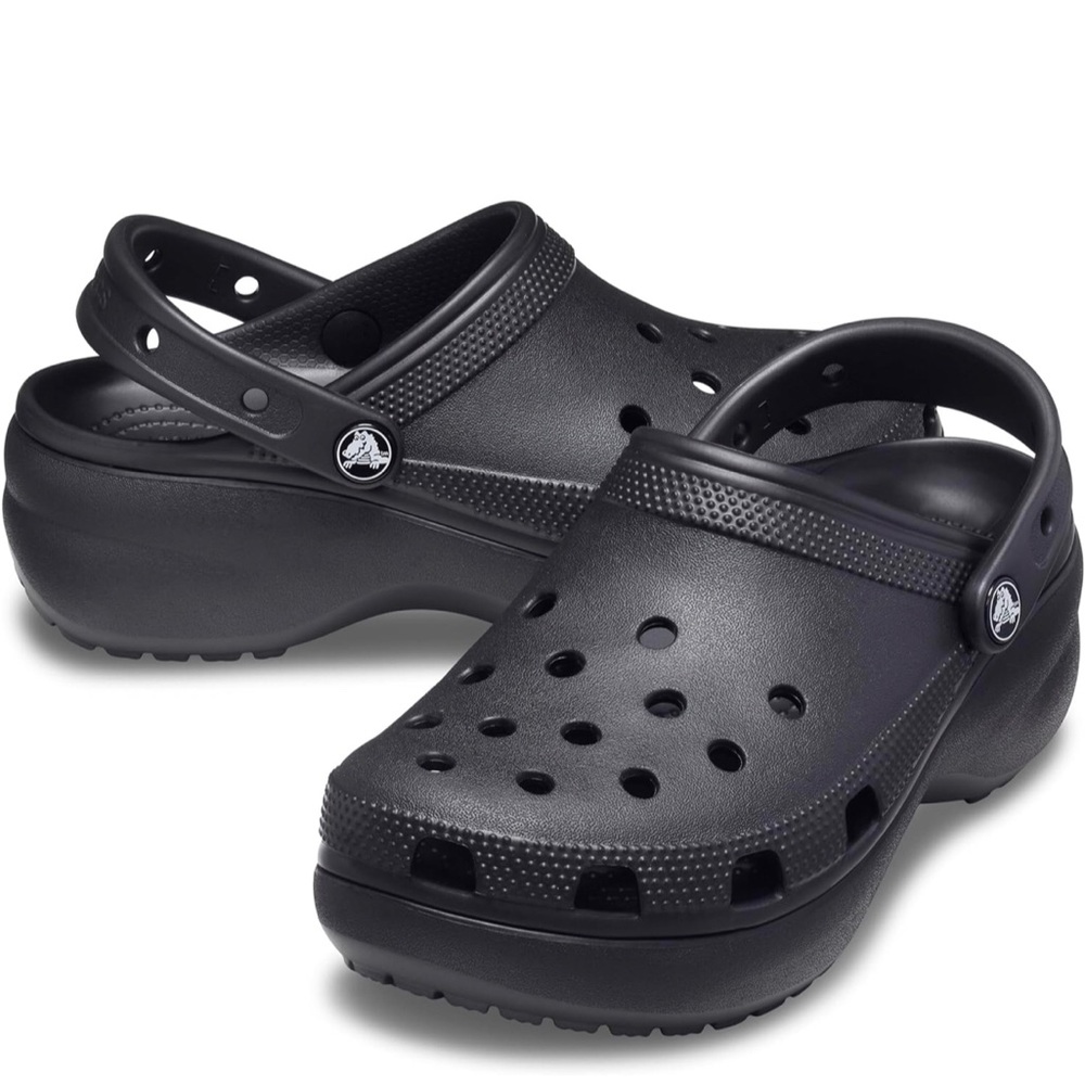CROCS Classic Platform Clogs in Black